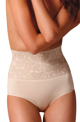 Control Body Shaping Brief With Screen Print Lace Skin