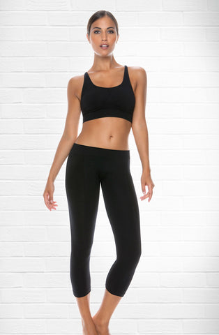 Control Body 3/4 Length Sports Leggings Nero