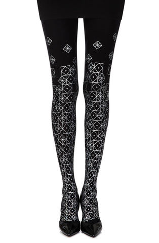 Zohara "Kaleidoscope" Black Print Tights