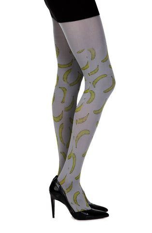 Zohara "Going Bananas" Grey Print Tights