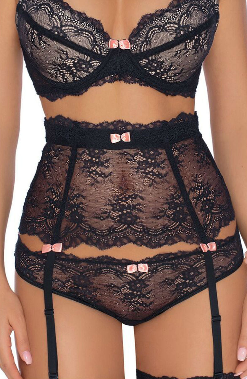 Roza Ambre Suspender Belt Black