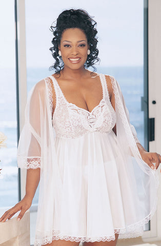 Shirley of Hollywood White 3 Piece Babydoll